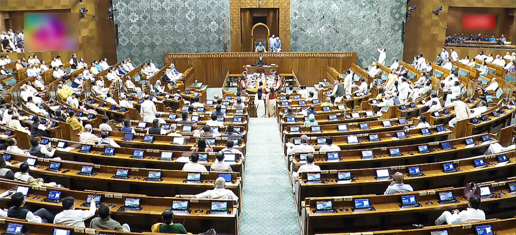 Lok Sabha Speaker Om Birla conducts the proceedings of the house